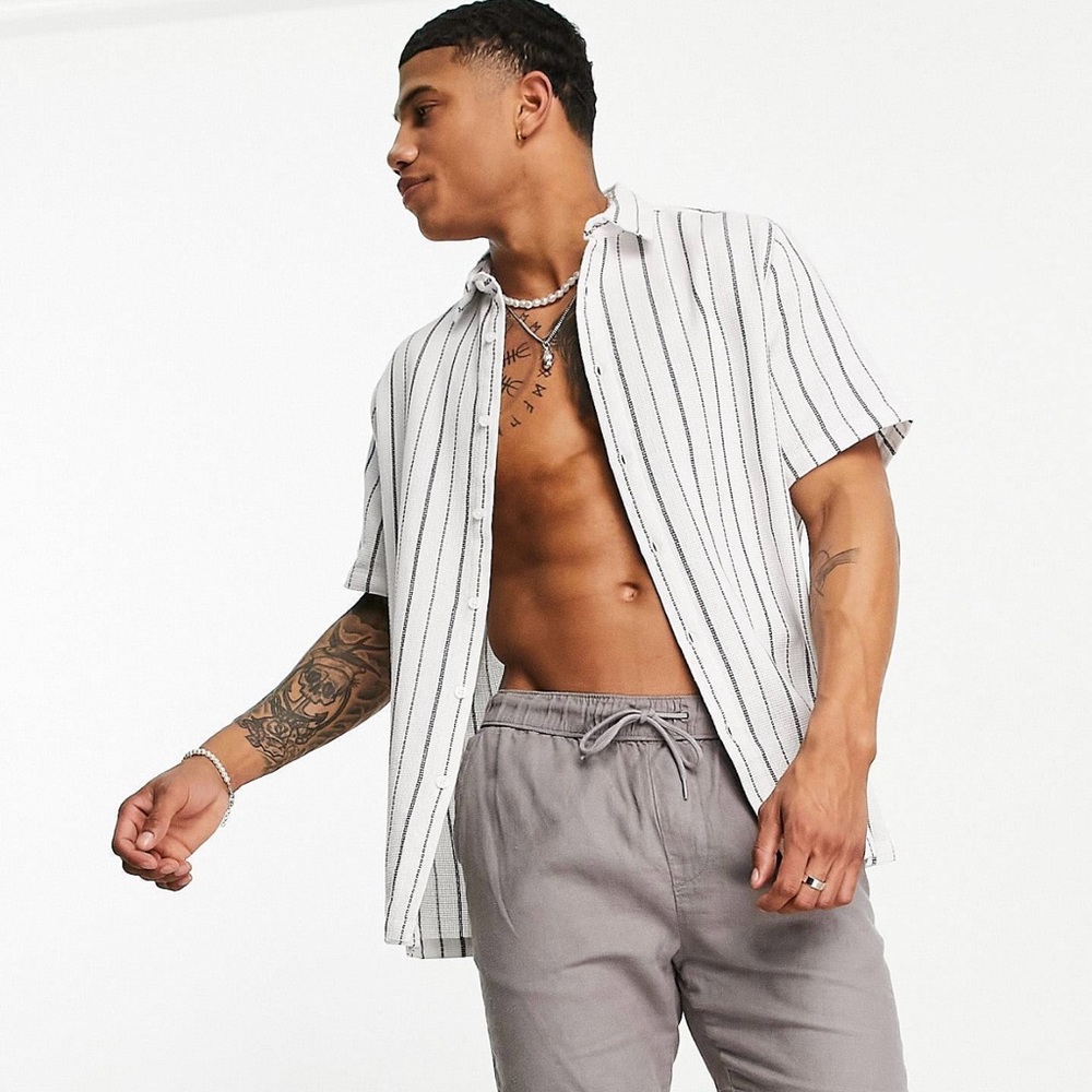 ASOS short sleeve b&w stripes (xs)